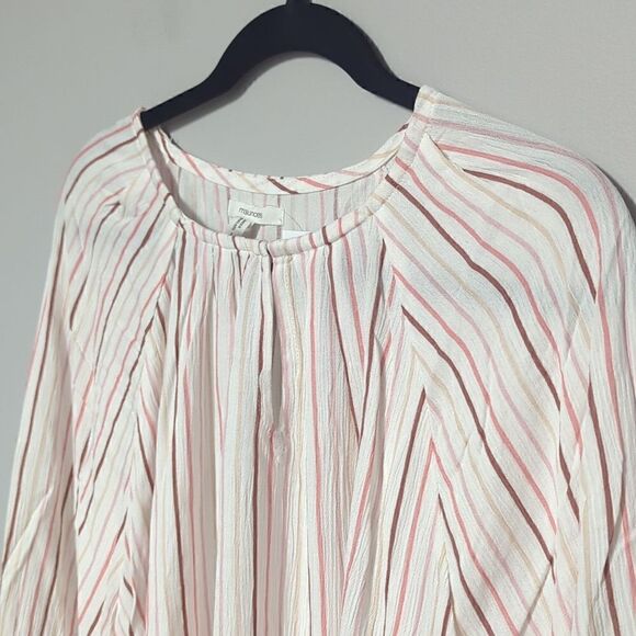 NWT Maurices Pink and White Striped Blouse - Picture 2 of 6